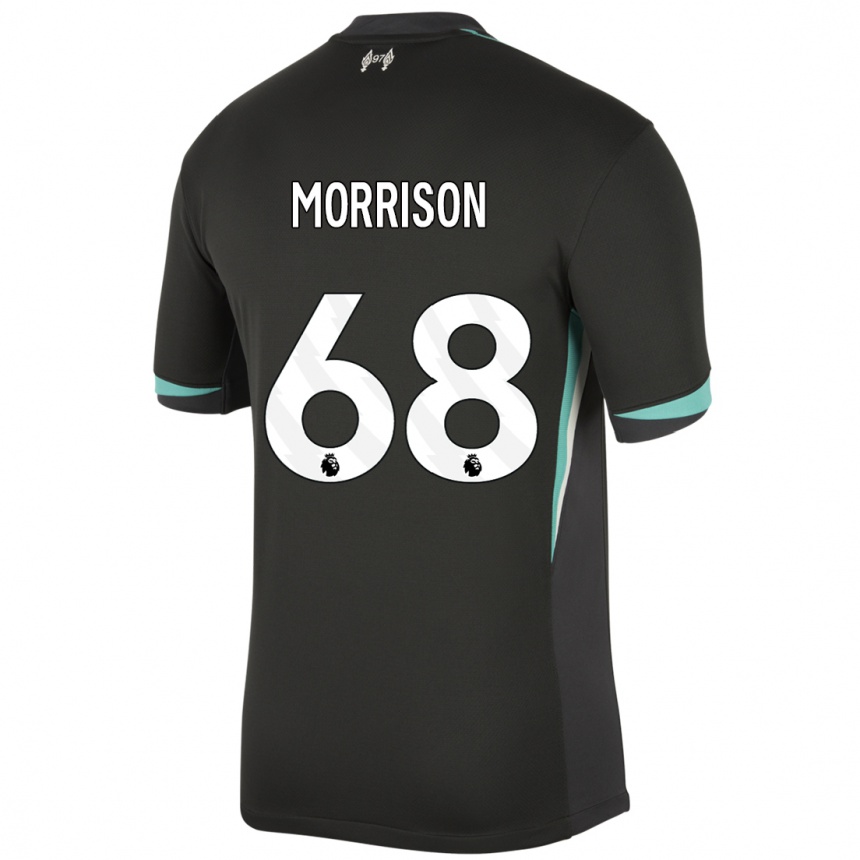 Kids Football Kieran Morrison #68 Black Anthracite White Away Jersey 2024/25 T-Shirt Canada