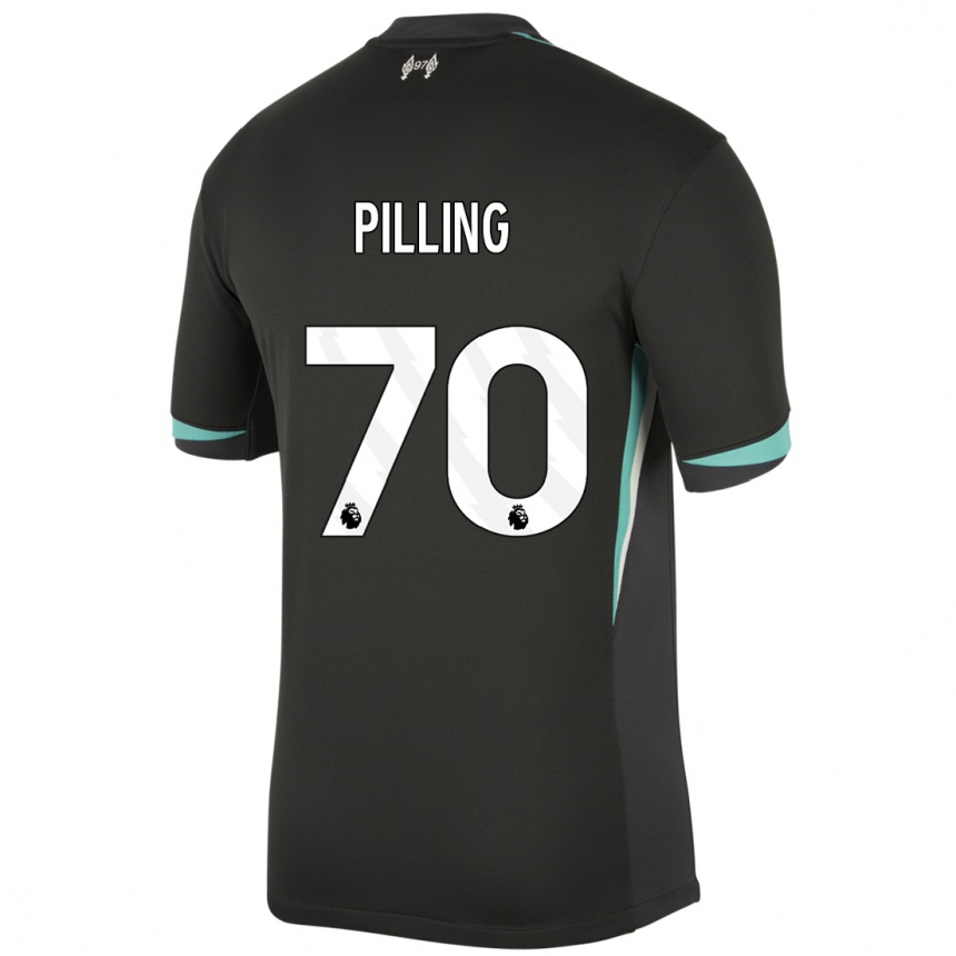 Kids Football Tommy Pilling #70 Black Anthracite White Away Jersey 2024/25 T-Shirt Canada