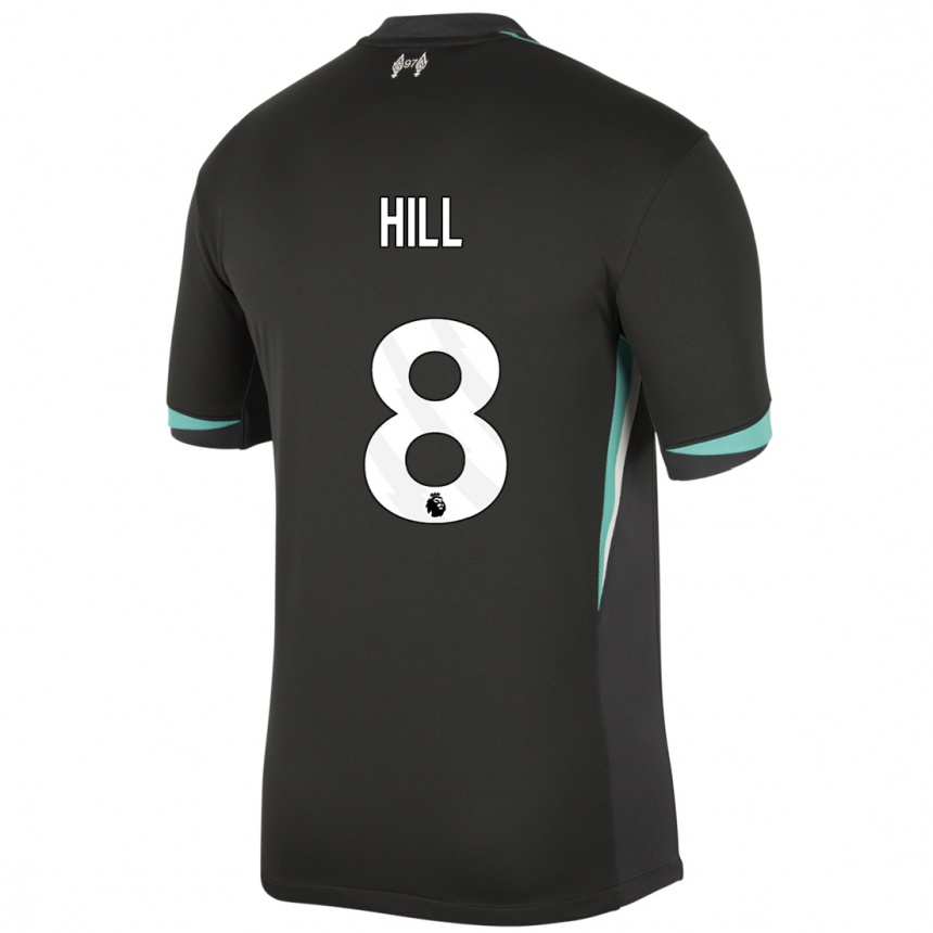 Kids Football Tom Hill #8 Black Anthracite White Away Jersey 2024/25 T-Shirt Canada