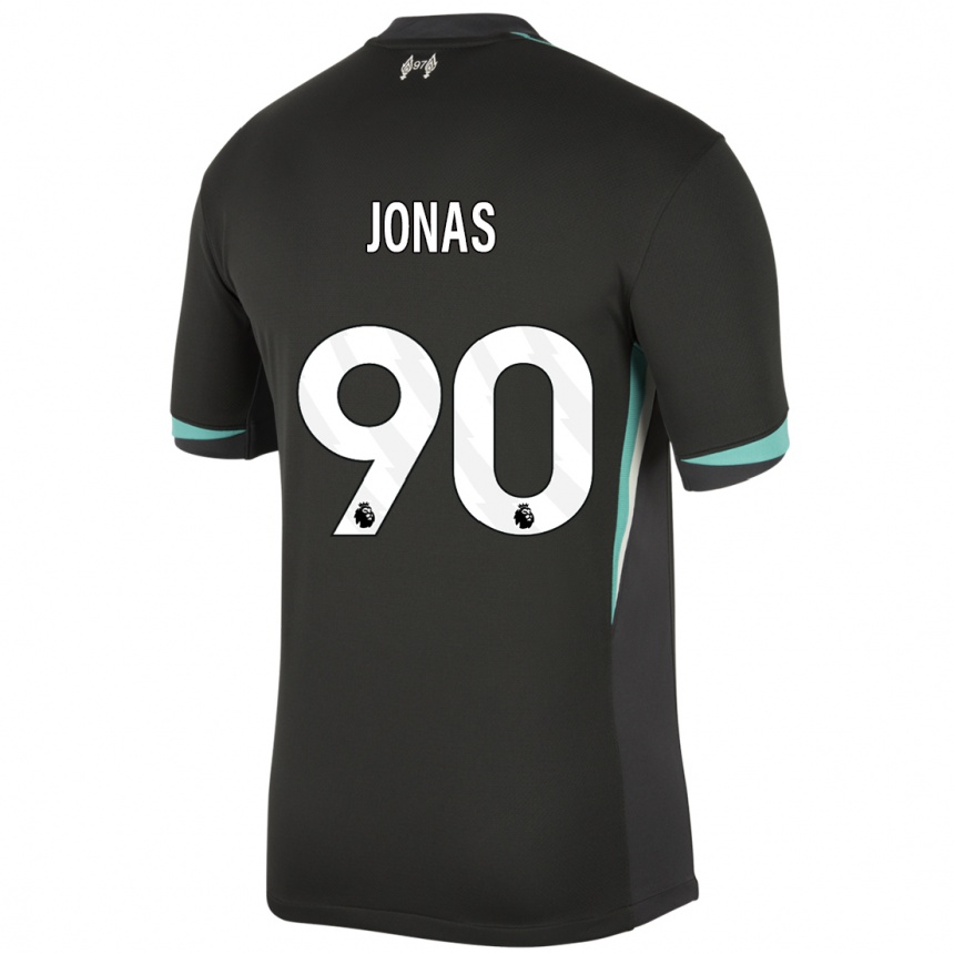 Kids Football Lee Jonas #90 Black Anthracite White Away Jersey 2024/25 T-Shirt Canada