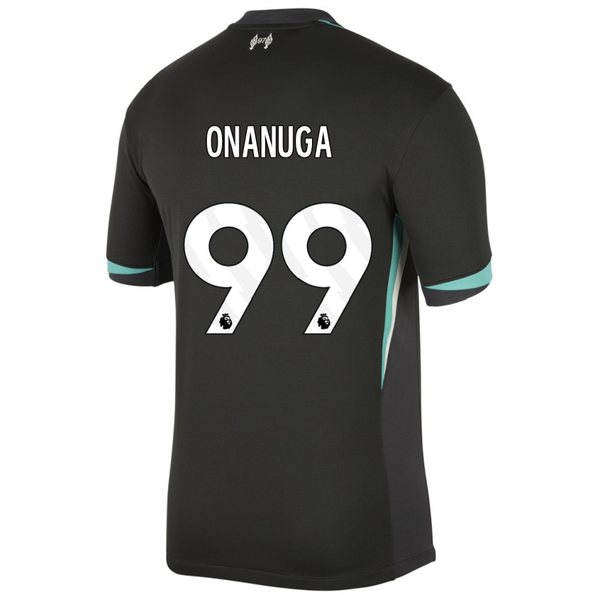 Kids Football Fola Onanuga #99 Black Anthracite White Away Jersey 2024/25 T-Shirt Canada