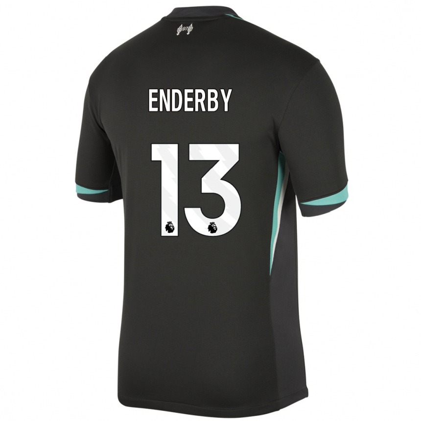 Kids Football Mia Enderby #13 Black Anthracite White Away Jersey 2024/25 T-Shirt Canada