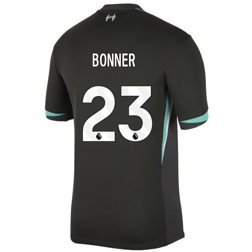 Kids Football Gemma Bonner #23 Black Anthracite White Away Jersey 2024/25 T-Shirt Canada