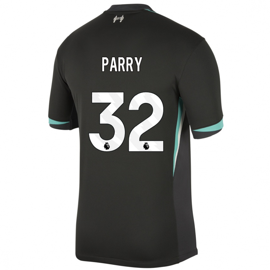 Kids Football Lucy Parry #32 Black Anthracite White Away Jersey 2024/25 T-Shirt Canada