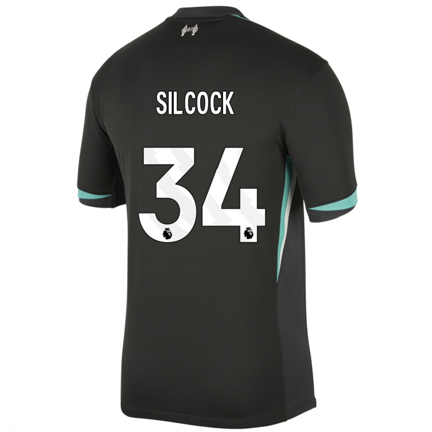 Kids Football Hannah Silcock #34 Black Anthracite White Away Jersey 2024/25 T-Shirt Canada