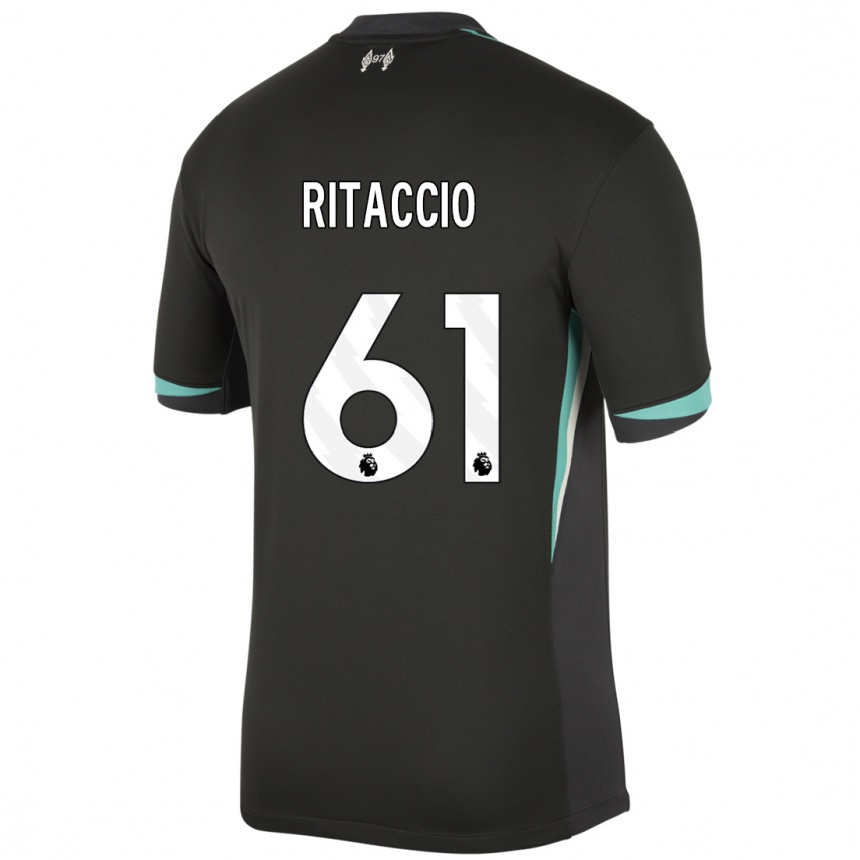 Enfant Football Maillot Matteo Ritaccio #61 Noir Anthracite Blanc Tenues Extérieur 2024/25 Canada