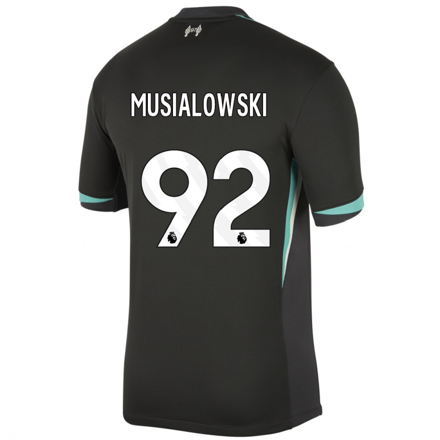 Enfant Football Maillot Mateusz Musialowski #92 Noir Anthracite Blanc Tenues Extérieur 2024/25 Canada