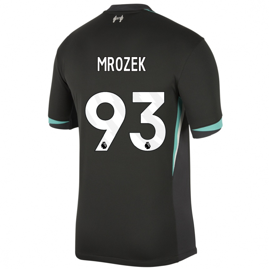 Kids Football Fabian Mrozek #93 Black Anthracite White Away Jersey 2024/25 T-Shirt Canada