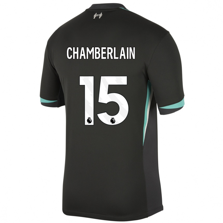 Kids Football Alex Oxlade Chamberlain #15 Black Anthracite White Away Jersey 2024/25 T-Shirt Canada