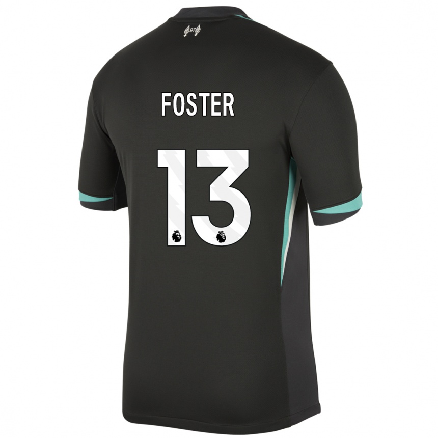 Kids Football Rylee Foster #13 Black Anthracite White Away Jersey 2024/25 T-Shirt Canada