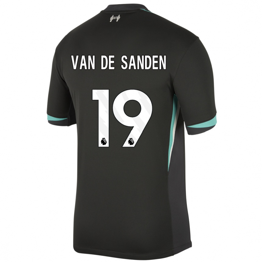 Kids Football Shanice Van De Sanden #19 Black Anthracite White Away Jersey 2024/25 T-Shirt Canada