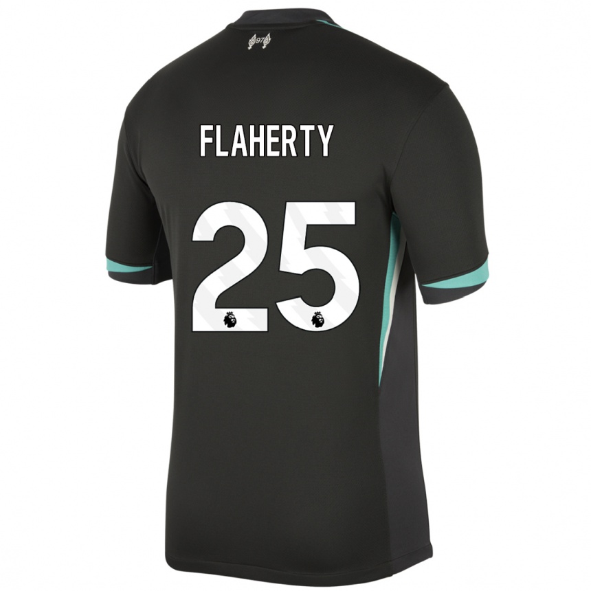 Kids Football Gilly Flaherty #25 Black Anthracite White Away Jersey 2024/25 T-Shirt Canada