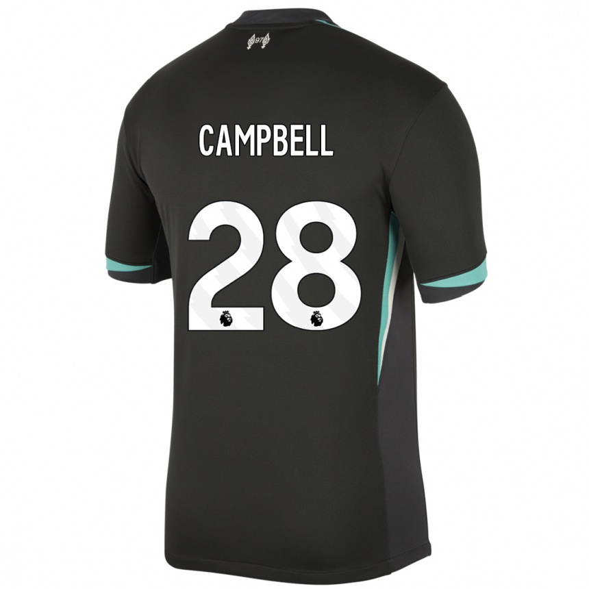 Enfant Football Maillot Megan Campbell #28 Noir Anthracite Blanc Tenues Extérieur 2024/25 Canada