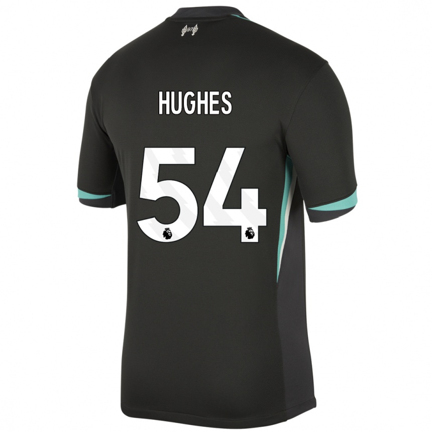 Kids Football Liam Hughes #54 Black Anthracite White Away Jersey 2024/25 T-Shirt Canada