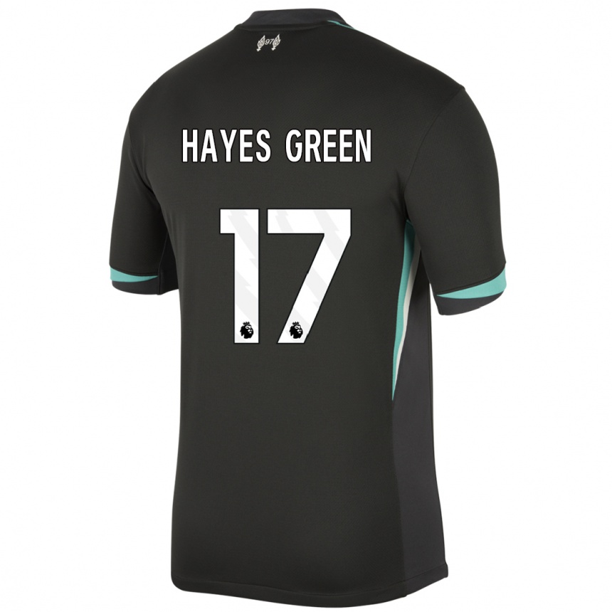 Kids Football Charlie Hayes-Green #17 Black Anthracite White Away Jersey 2024/25 T-Shirt Canada