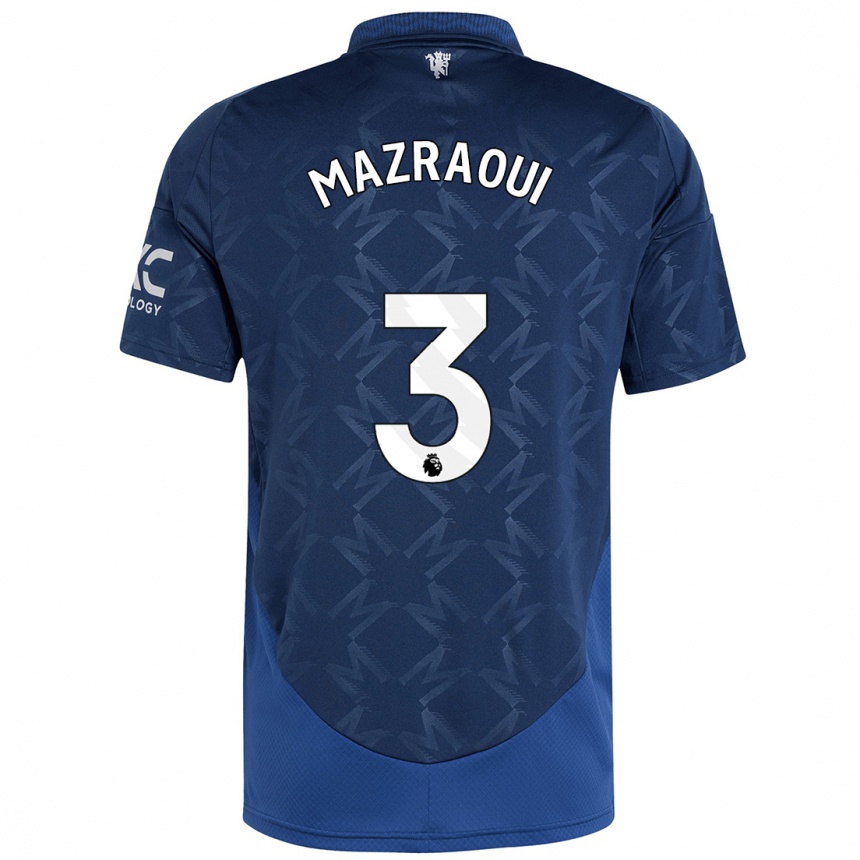 Kids Football Noussair Mazraoui #3 Indigo Away Jersey 2024/25 T-Shirt Canada