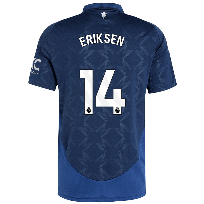 Kids Football Christian Eriksen #14 Indigo Away Jersey 2024/25 T-Shirt Canada