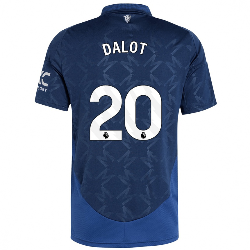 Kids Football Diogo Dalot #20 Indigo Away Jersey 2024/25 T-Shirt Canada