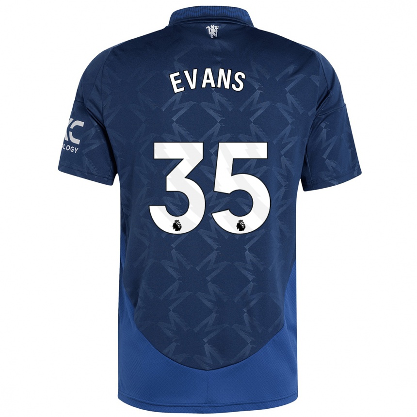 Kids Football Jonny Evans #35 Indigo Away Jersey 2024/25 T-Shirt Canada