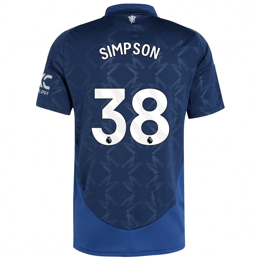 Kids Football Jess Simpson #38 Indigo Away Jersey 2024/25 T-Shirt Canada