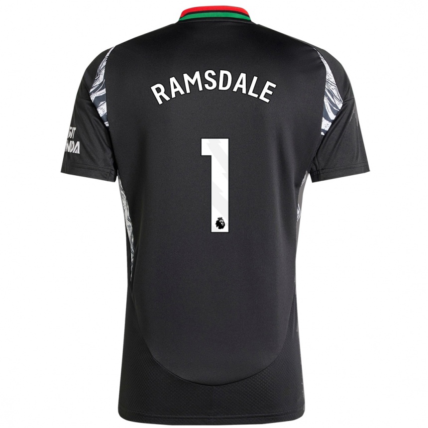 Enfant Football Maillot Aaron Ramsdale #1 Noir Tenues Extérieur 2024/25 Canada