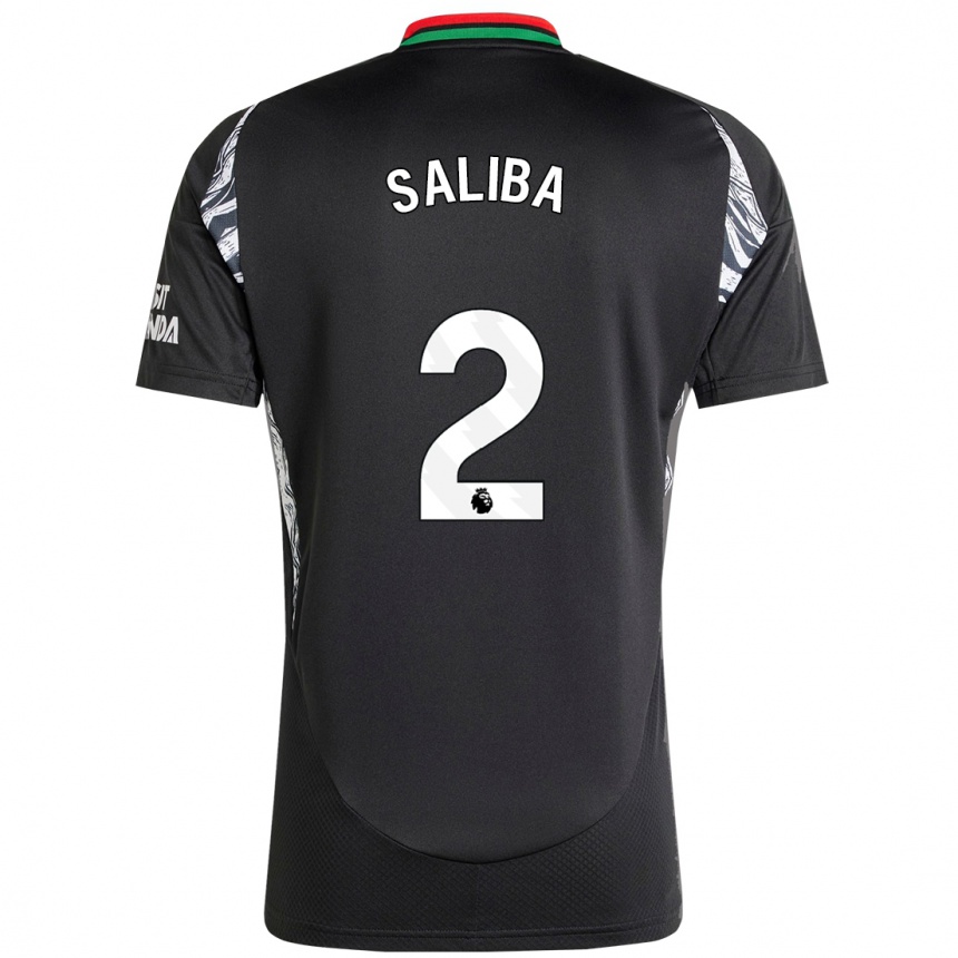 Enfant Football Maillot William Saliba #2 Noir Tenues Extérieur 2024/25 Canada