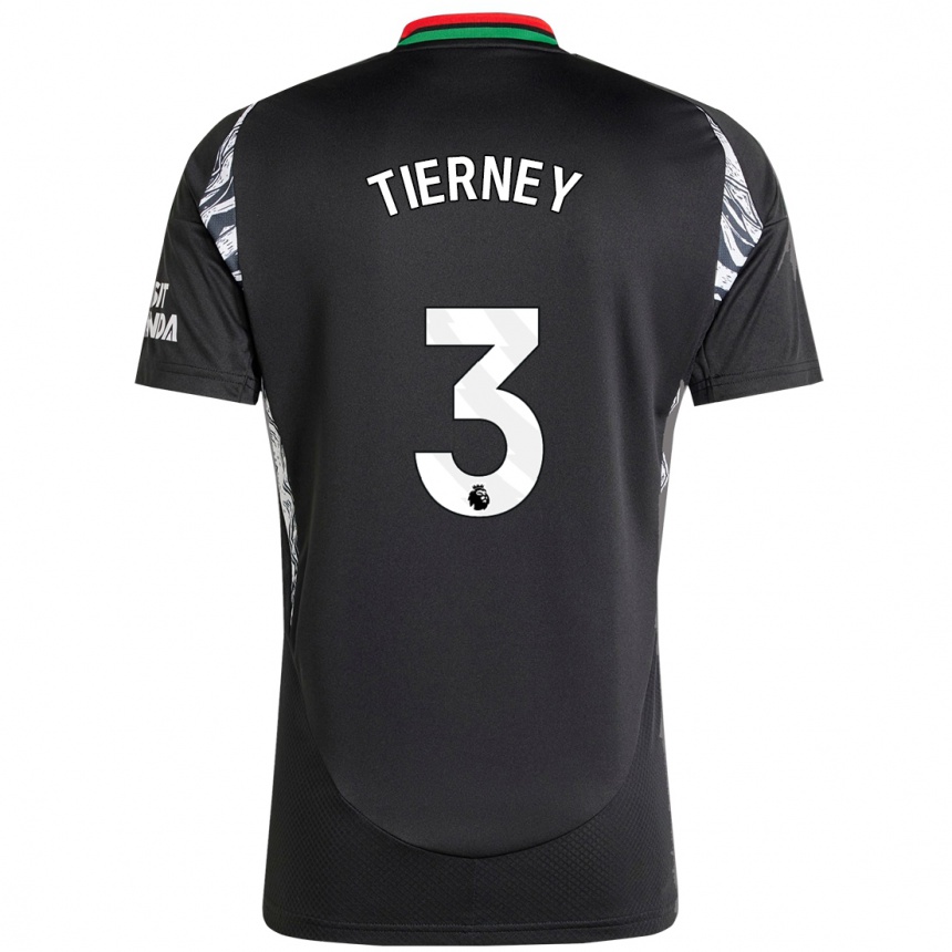 Enfant Football Maillot Kieran Tierney #3 Noir Tenues Extérieur 2024/25 Canada