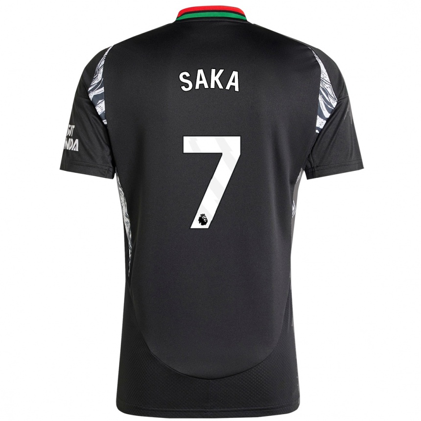 Enfant Football Maillot Bukayo Saka #7 Noir Tenues Extérieur 2024/25 Canada