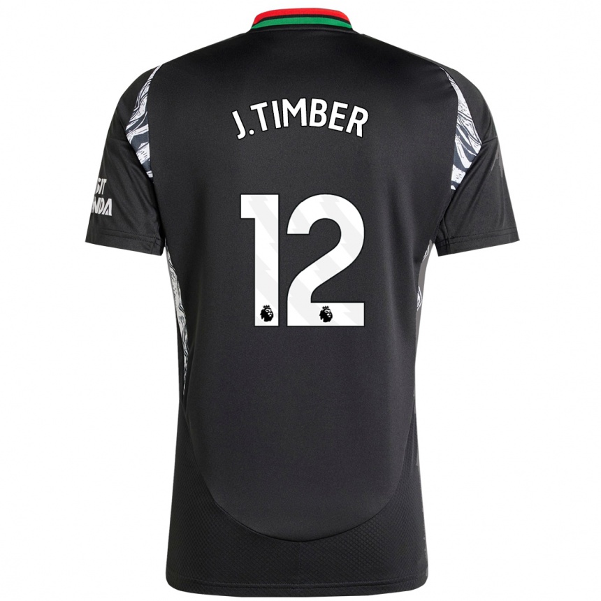 Enfant Football Maillot Jurrien Timber #12 Noir Tenues Extérieur 2024/25 Canada