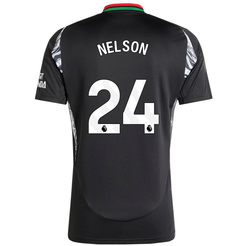 Kids Football Reiss Nelson #24 Black Away Jersey 2024/25 T-Shirt Canada