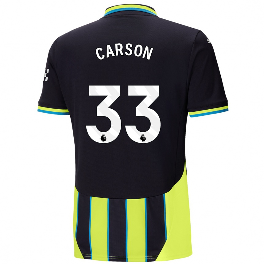 Kids Football Scott Carson #33 Blue Yellow Away Jersey 2024/25 T-Shirt Canada