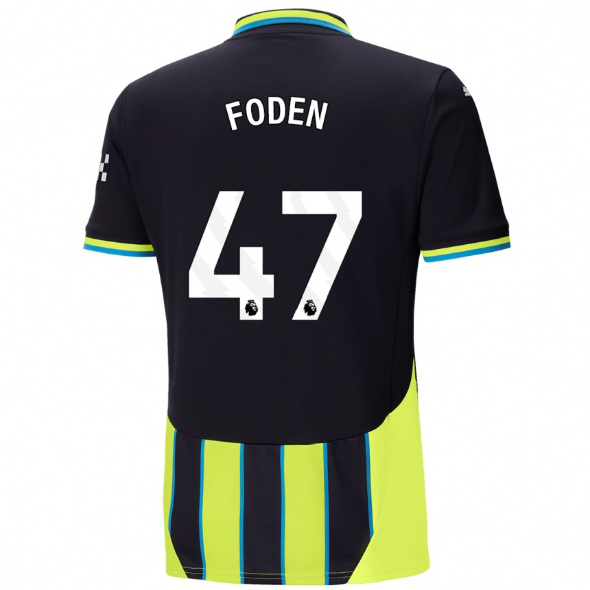 Kids Football Phil Foden #47 Blue Yellow Away Jersey 2024/25 T-Shirt Canada