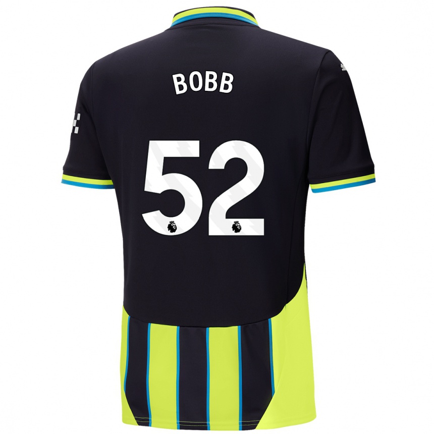 Enfant Football Maillot Oscar Bobb #52 Bleu Jaune Tenues Extérieur 2024/25 Canada