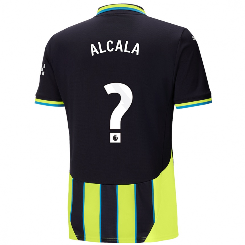 Kids Football Álex Alcalá #0 Blue Yellow Away Jersey 2024/25 T-Shirt Canada