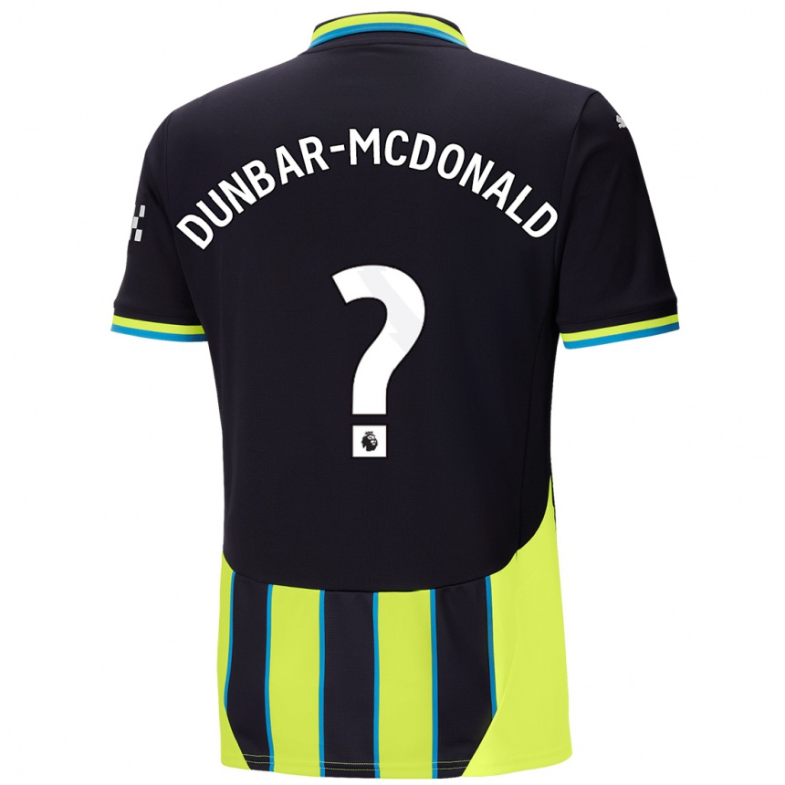 Enfant Football Maillot Christian Dunbar-Mcdonald #0 Bleu Jaune Tenues Extérieur 2024/25 Canada