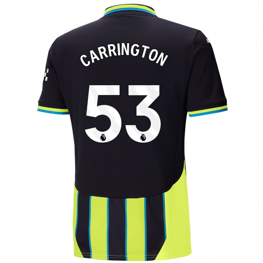 Kids Football Ezra Carrington #53 Blue Yellow Away Jersey 2024/25 T-Shirt Canada