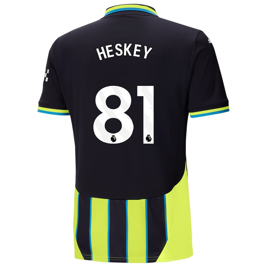 Kids Football Jaden Heskey #81 Blue Yellow Away Jersey 2024/25 T-Shirt Canada