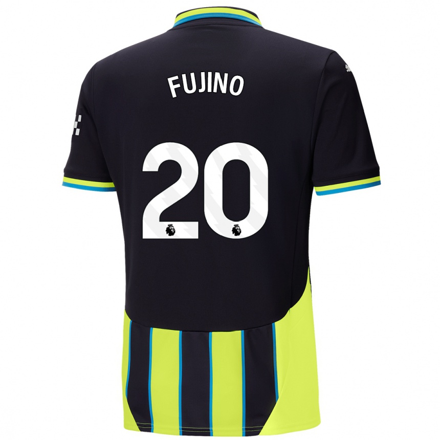 Kids Football Aoba Fujino #20 Blue Yellow Away Jersey 2024/25 T-Shirt Canada