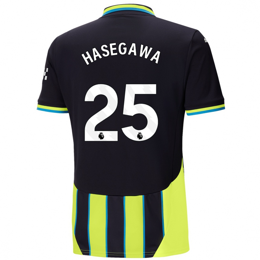 Kids Football Yui Hasegawa #25 Blue Yellow Away Jersey 2024/25 T-Shirt Canada