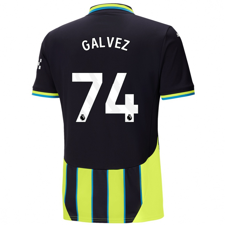 Kids Football Tomas Galvez #74 Blue Yellow Away Jersey 2024/25 T-Shirt Canada