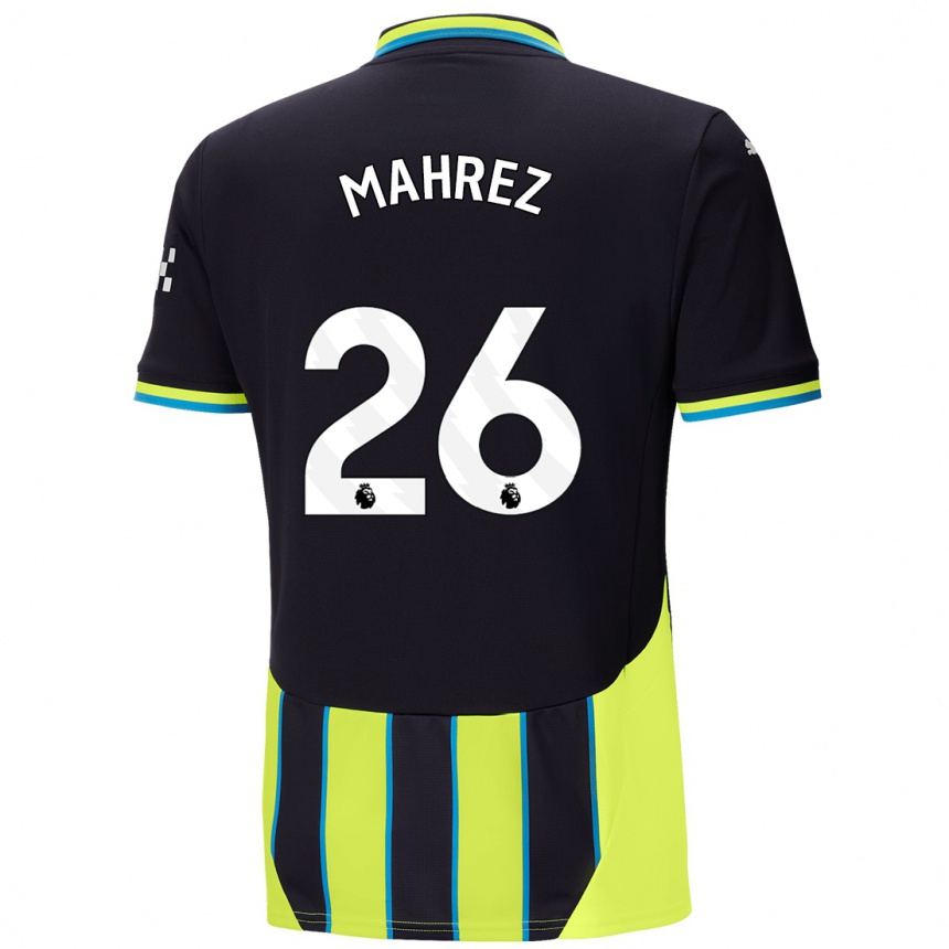 Enfant Football Maillot Riyad Mahrez #26 Bleu Jaune Tenues Extérieur 2024/25 Canada