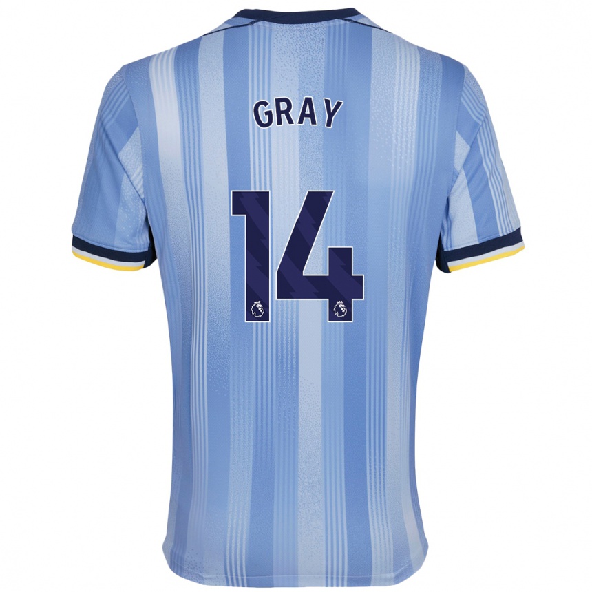 Kids Football Archie Gray #14 Light Blue Away Jersey 2024/25 T-Shirt Canada