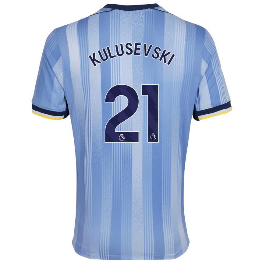 Enfant Football Maillot Dejan Kulusevski #21 Bleu Clair Tenues Extérieur 2024/25 Canada