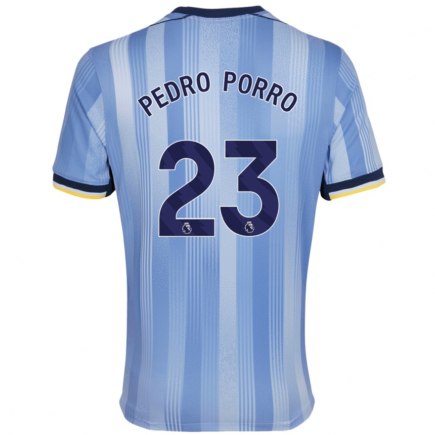 Kids Football Pedro Porro #23 Light Blue Away Jersey 2024/25 T-Shirt Canada