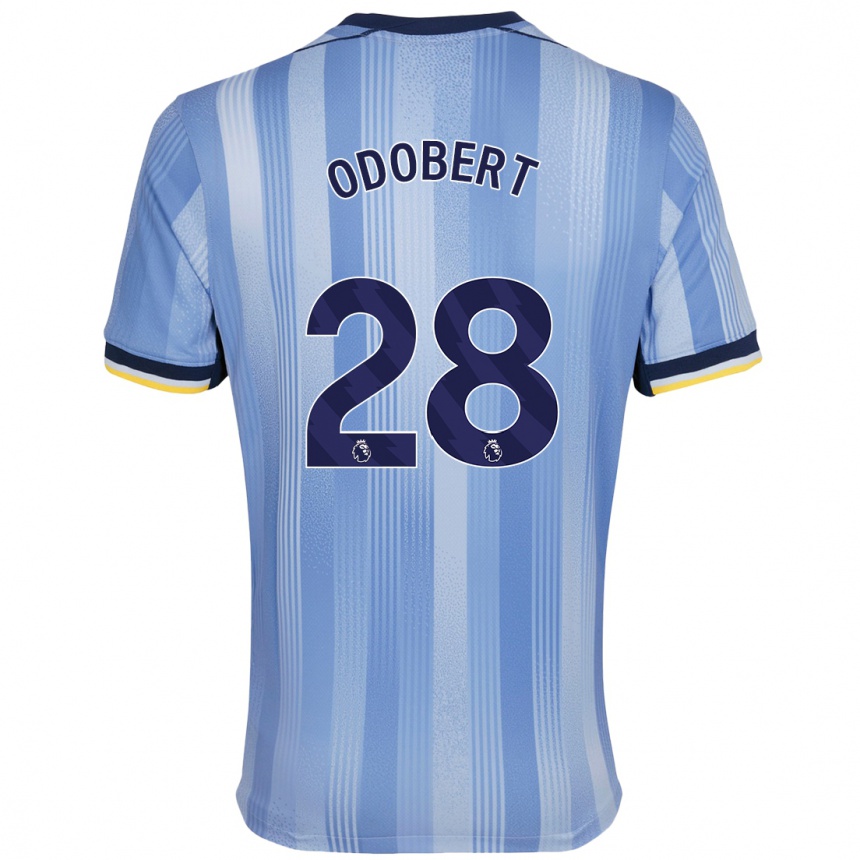 Kids Football Wilson Odobert #28 Light Blue Away Jersey 2024/25 T-Shirt Canada