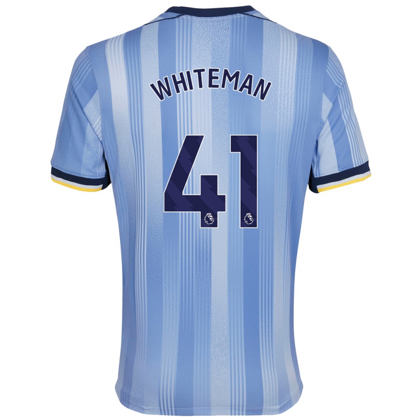 Kids Football Alfie Whiteman #41 Light Blue Away Jersey 2024/25 T-Shirt Canada