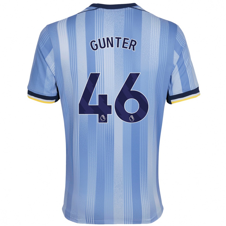 Kids Football Luca Gunter #46 Light Blue Away Jersey 2024/25 T-Shirt Canada