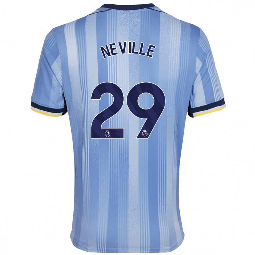 Kids Football Ashleigh Neville #29 Light Blue Away Jersey 2024/25 T-Shirt Canada