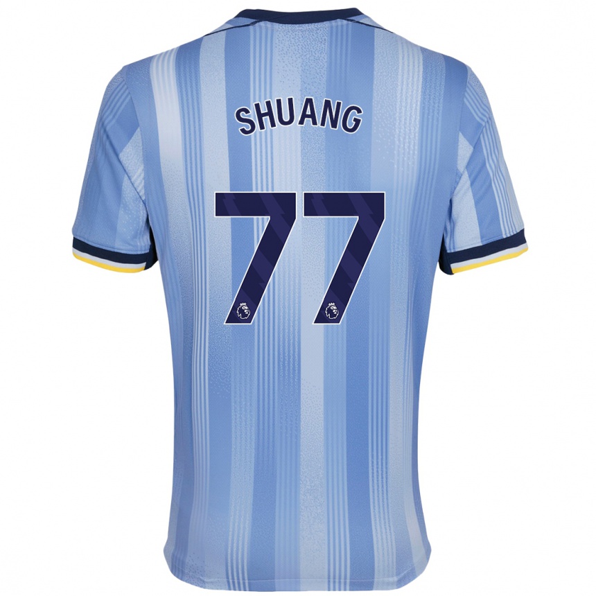 Kids Football Wang Shuang #77 Light Blue Away Jersey 2024/25 T-Shirt Canada