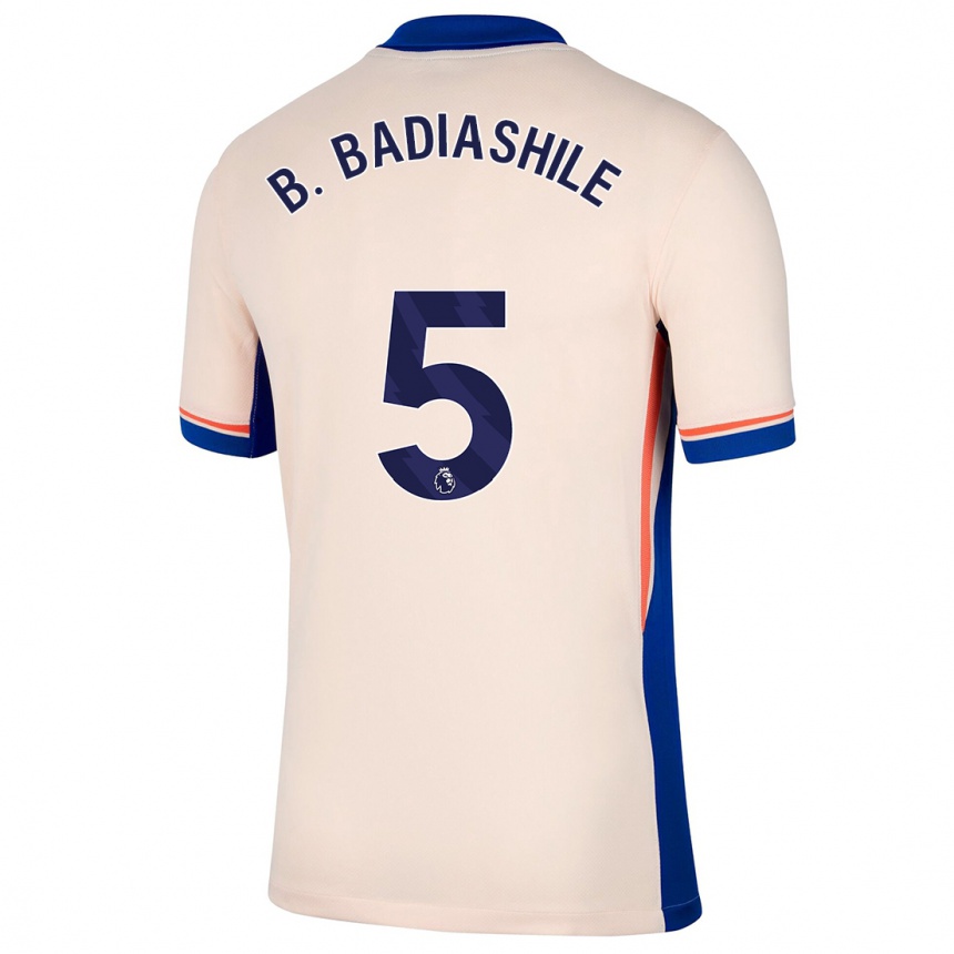 Kids Football Benoît Badiashile #5 Light Beige Away Jersey 2024/25 T-Shirt Canada